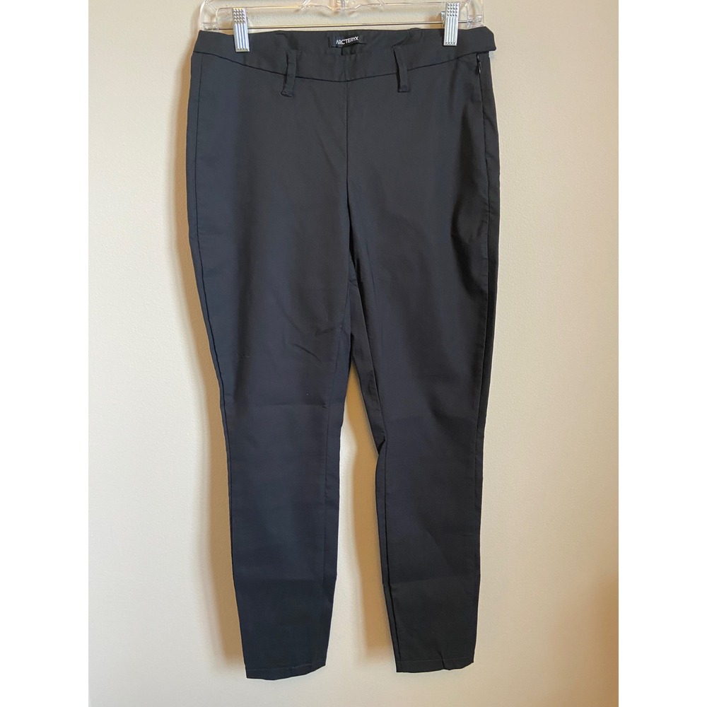 Arcteryx Edin Pant Womens‎ 4 Black Cotton Nylon Stretch Tapered Side Zip